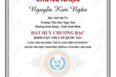 VINH DANH THÀNH TÍCH HỌC SINH TRONG CUỘC THI OLYMPIC TIẾNG ANH TRÊN INTERNET CẤP QUỐC GIA NĂM HỌC 2025-2026